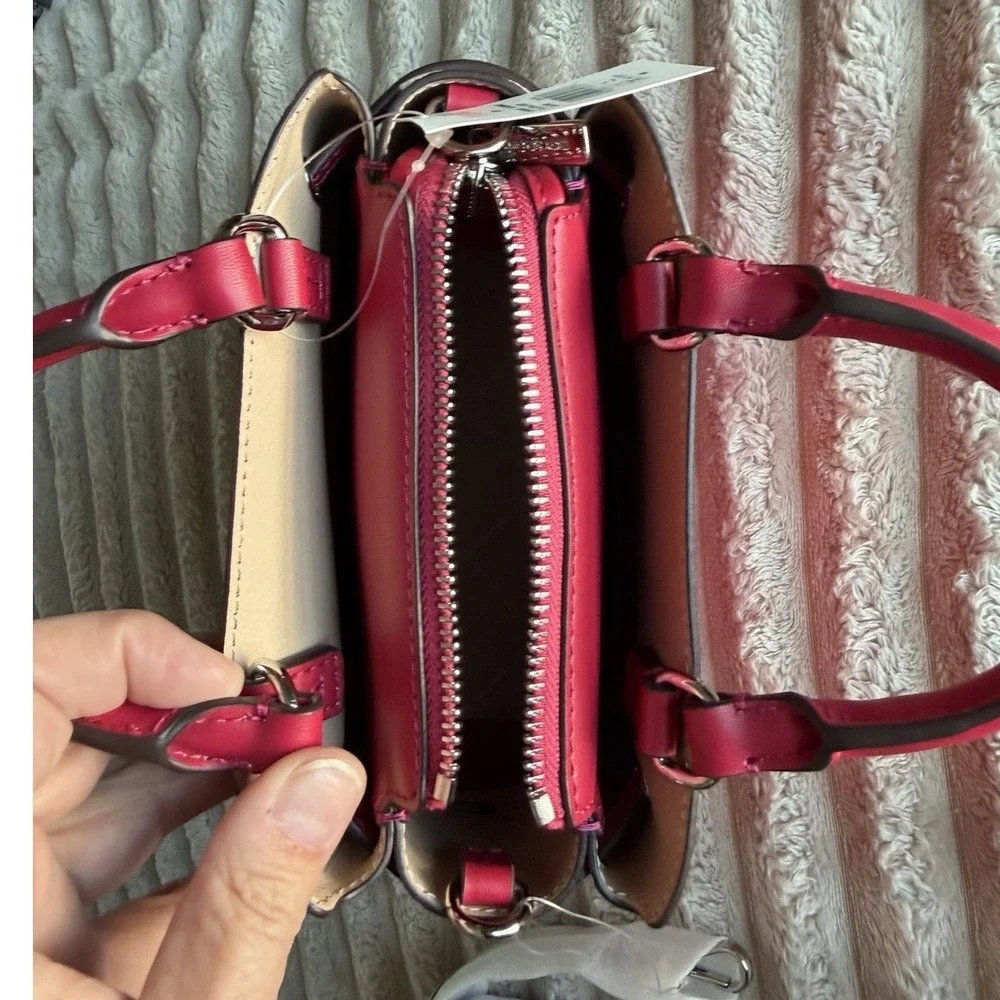 Michael Kors Reed XS Satchel Dark Raspberry Pebbled Leather Crossbody 35F4S6RC0T